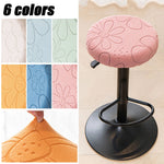 coussin tabouret moderne fleurs imprimées gris bleu clair orange roseclair vertpastel polyester élastique extensible