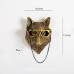 pendentif tête cerf doré résine décorative moderne fourrure chaîne accessoire mur fixations