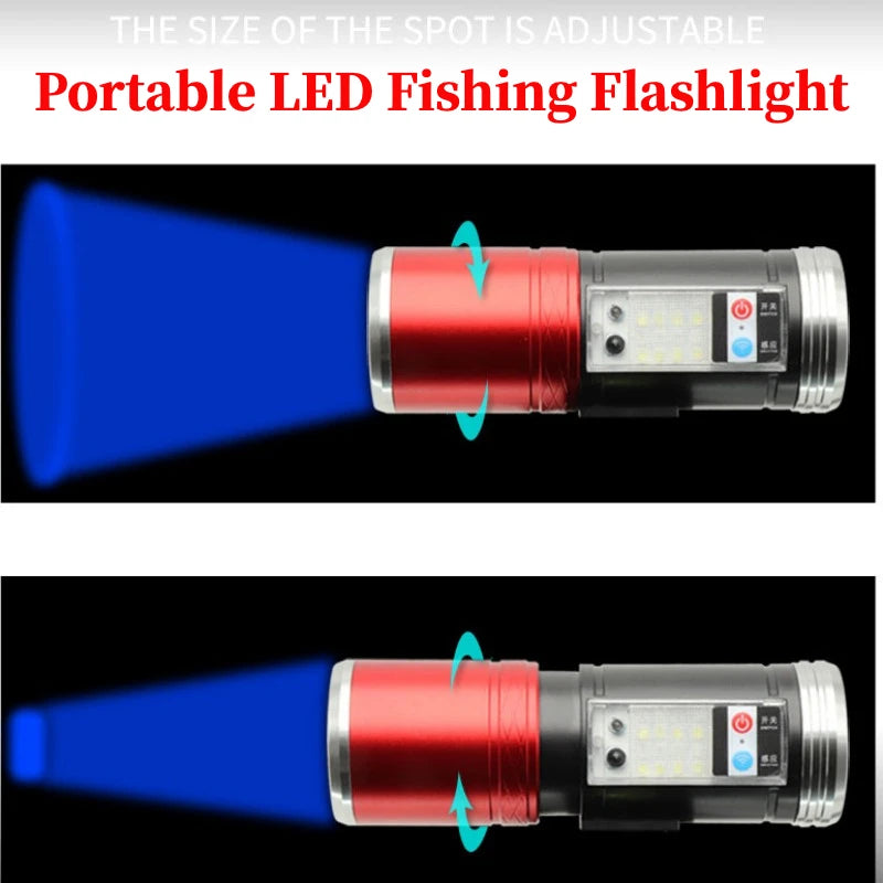 lampe torche led rechargeable support trépied éclairage secondaire rouge argenté moderne
