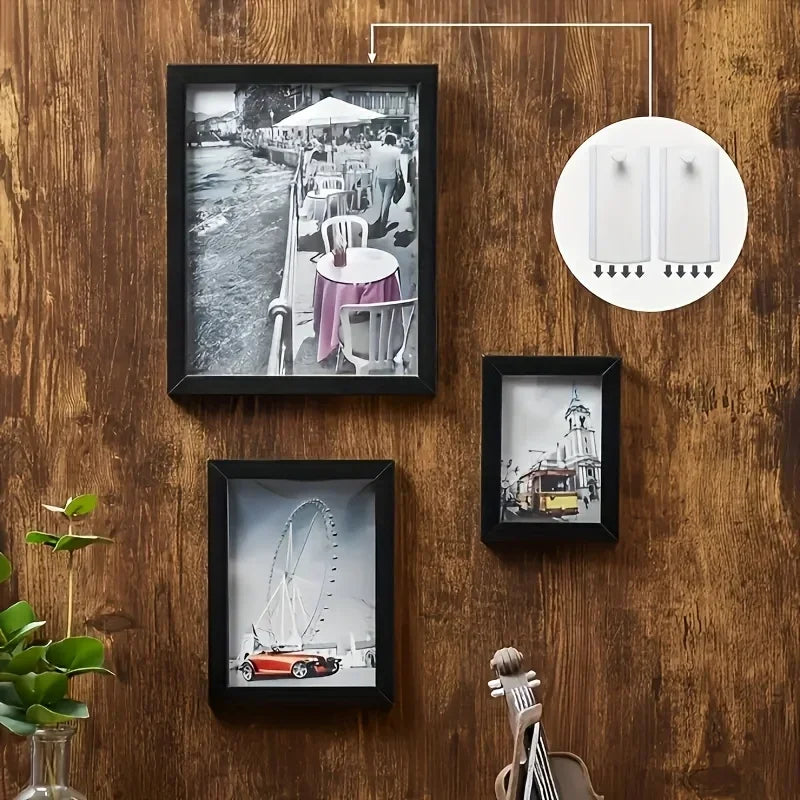 supports adhésifs blancs modernes cadres photo mur invisibles 4pcsABS