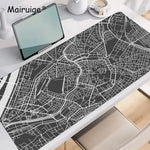 tapis souris cartographique noir blanc non glissant gamer moderne minimaliste