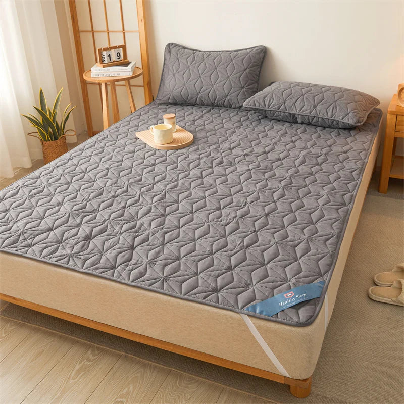 couvre lit gris motif géométrique moderne ruban adhésif lit double grande taille