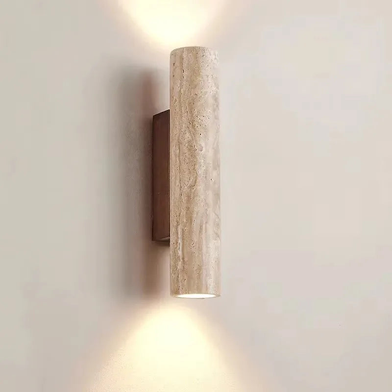 applique murale moderne pierre beige clair veines minimaliste éclairage led chambre salon