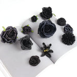 fleurs artificielles noires roses pivoines classiques intérieures décoration anniversaire baby shower événements