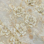 rideau floral transparent polyester broderies classique maison hotelpaque blanc doré 100x250cm