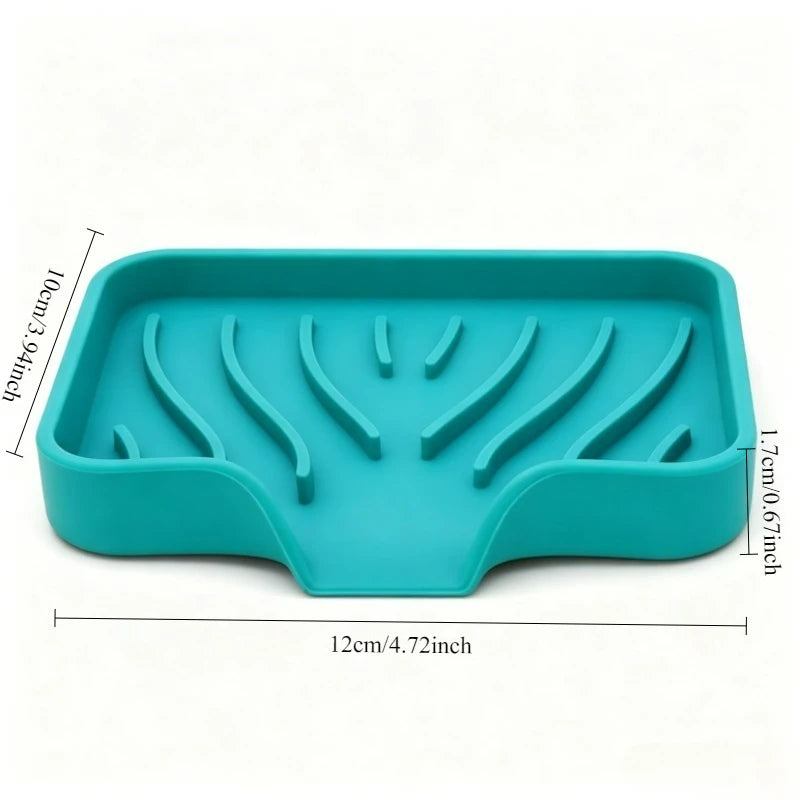 support savon silicone antidérapant moderne gris noir bleu facile nettoyer salle bain cuisine
