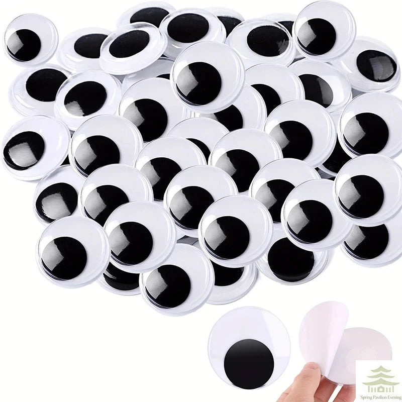 yeux plastique blancs noirs adhésifs décoratifs réfrigérateur diy scrapbooking enfants