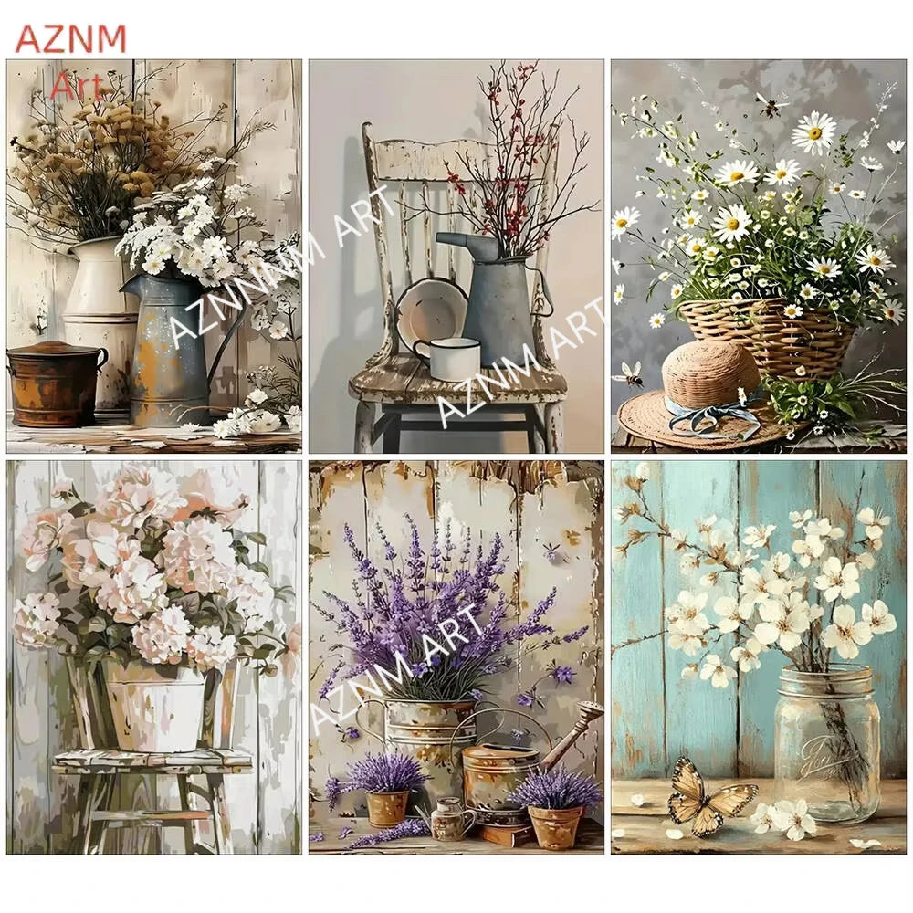 bouquet fleurs artificielles vase métal rustique décoration maison fleurs séchées vintage intérieur
