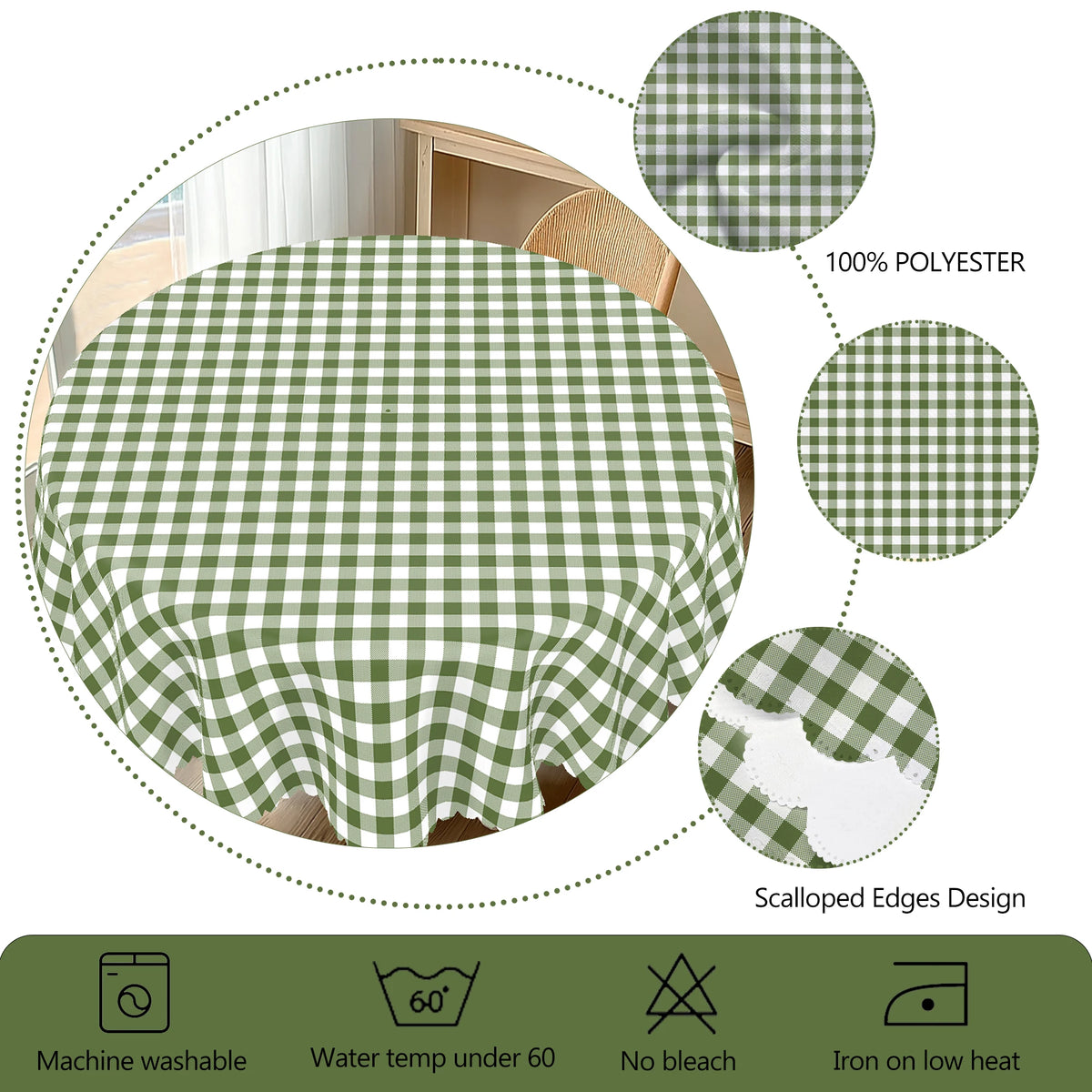 nappe verte carreaux classique imperméable usage extérieur intérieur mariage fête