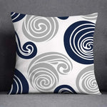 taies d'oreiller géométriques polyester bleu gris moderne maison 45x45cm non toxique respectueux environnement