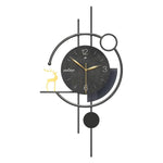 horloge murale moderne artistique abstraite salon or noir minimalisteDecoration cerf geometrique