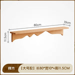 étagère murale bois marron clair texture naturelle moderne vis fixations objets rangement maison