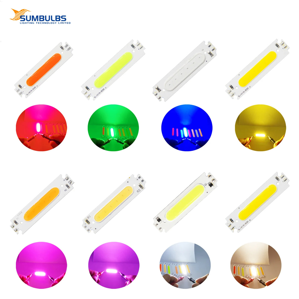 lampe led 60x15mm blanc orange rose vert bleu rouge moderne 2w 12v