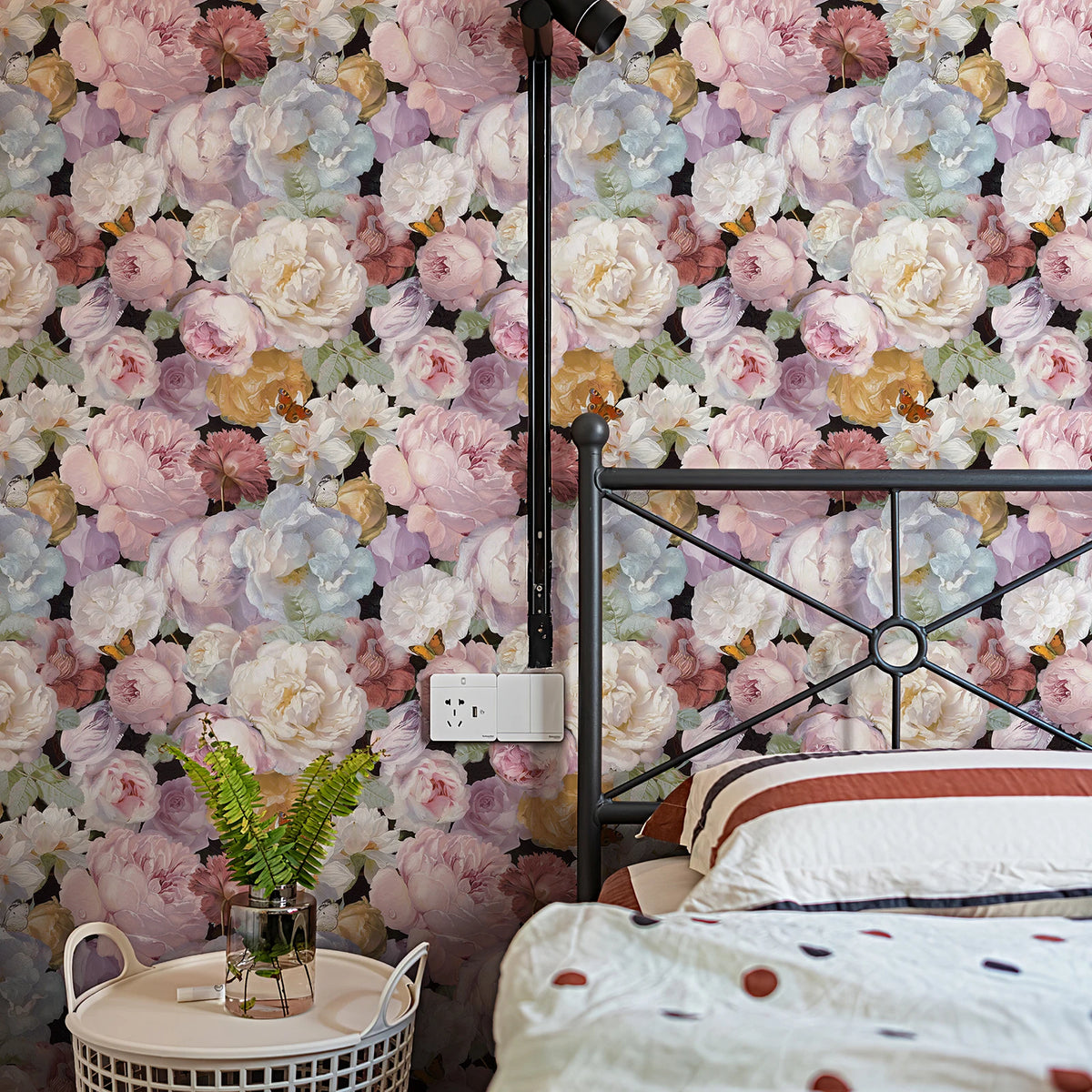 papier peint floral autocollant résistant l'eau vintage rustique moderne scandinave chambre salon