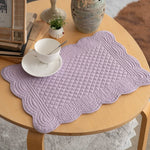 tapis table rectangle bleu marine quilté géométrique respectueux environnement 18x13 inches