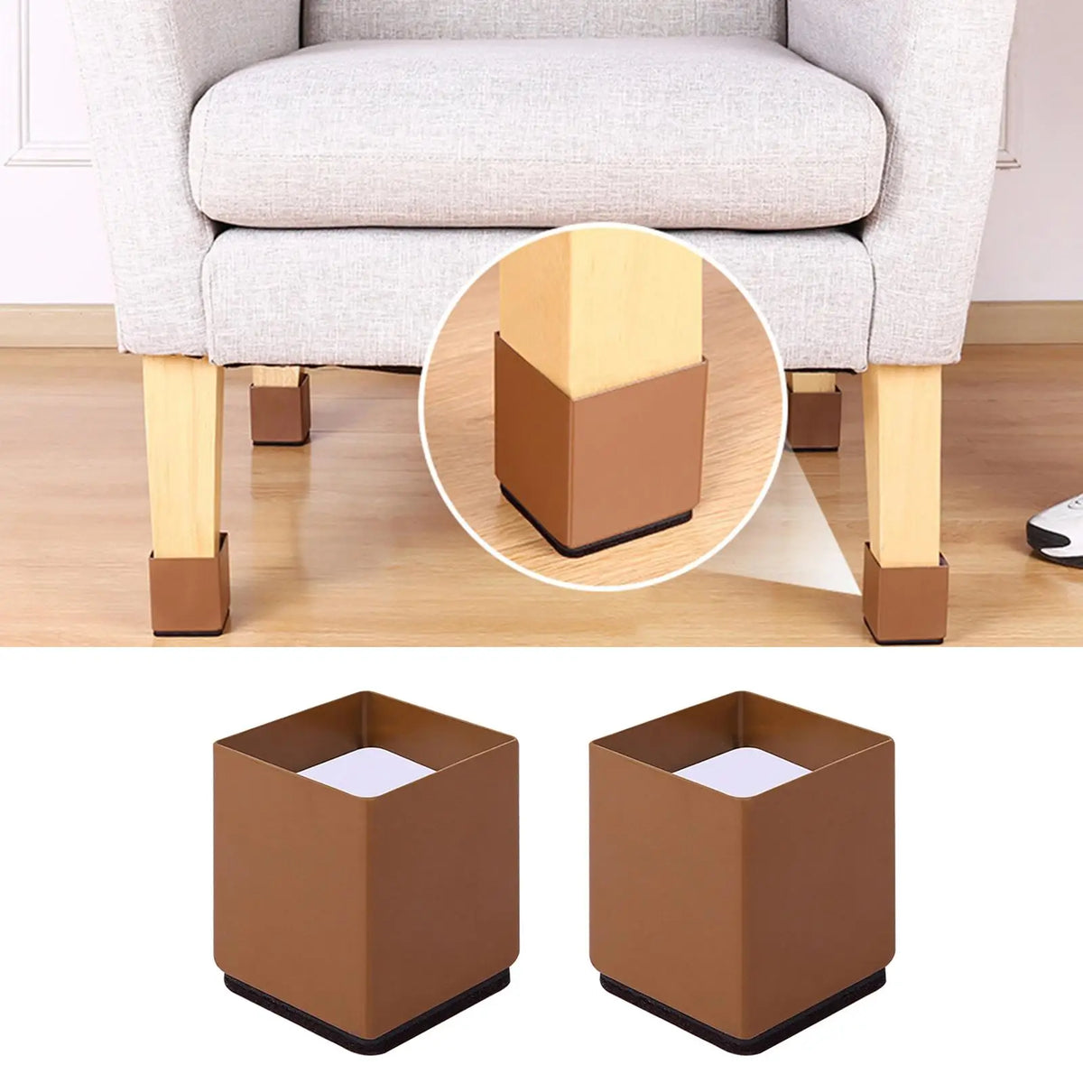 protège mebles adhésifs marron noir modernes pieds meubles chaises canapes extensions