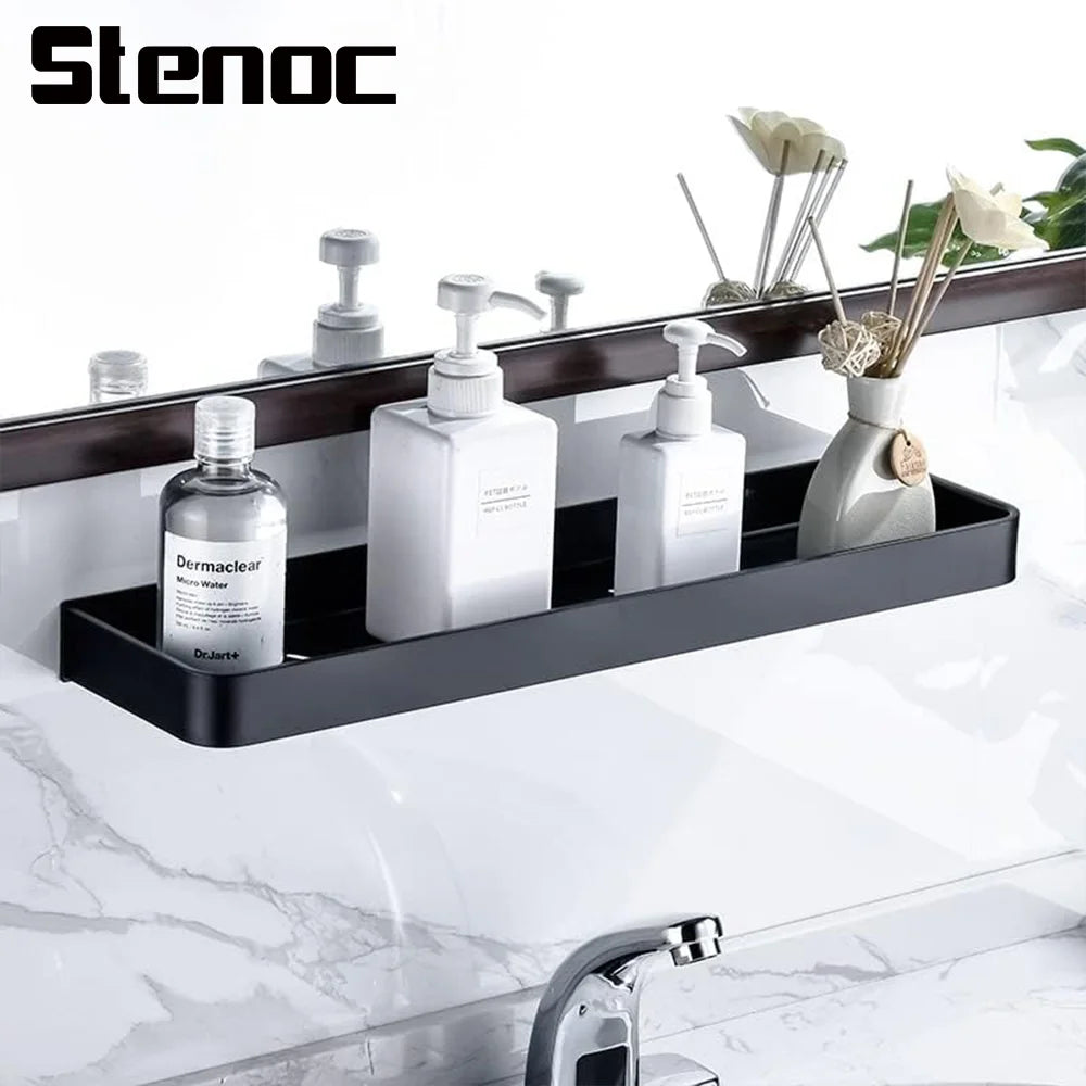 étagère murale noire moderne minimaliste salle bain cuisine rangement toiletterie accessoires déco minimaliste