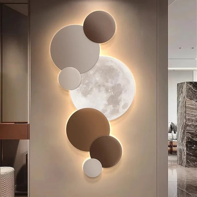 Applique murale LED moderne en forme de lune pour porche
