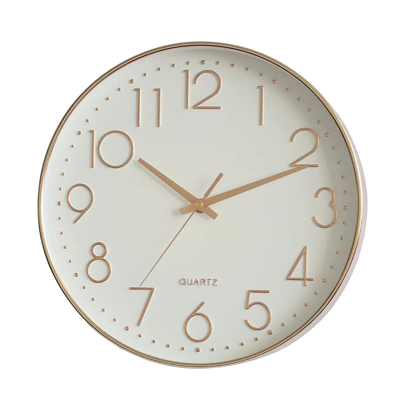 horloge murale moderne nordique verre transparent chiffres arabes blanc noir