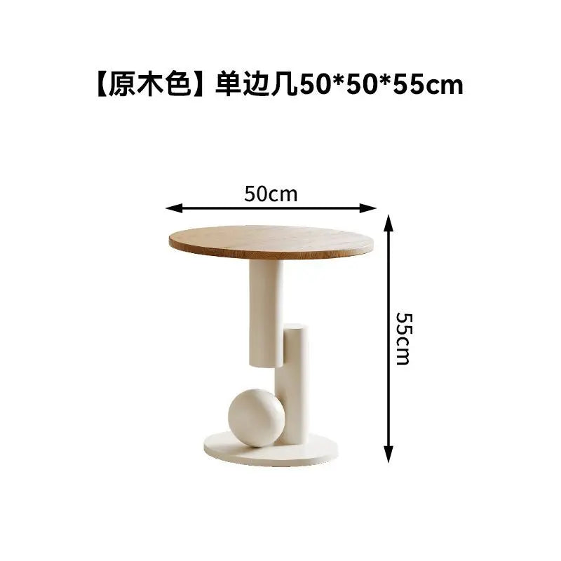 table basse moderne minimaliste bois métal blanc salon decoration livres radio