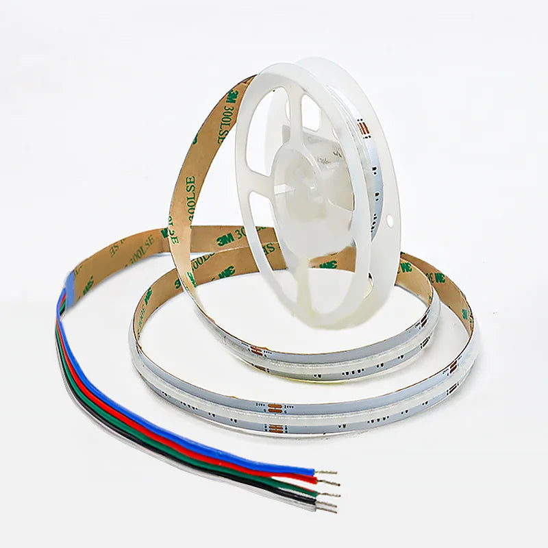 ruban led cob rgbw flexible haute densité dimmable adhésif 3m câbles connexion modernes 784