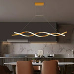 suspension lumineuse moderne blanc doré ondulée clips fixation 2000lm 82000lm 90260v 1015m²