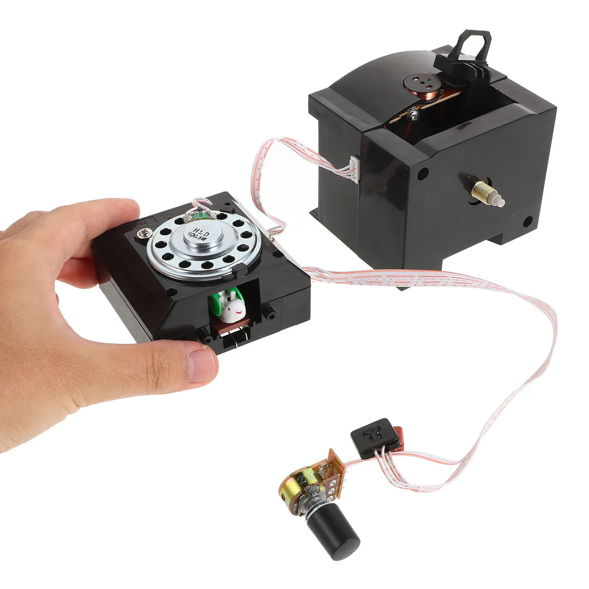 moteur horloge murale noir moderne interrupteur bouton ventilation roue dentée fixations