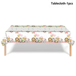 décoration anniversaire thème jungle animaux rose serviettes papier assiettes guirlande happy birthday nappe aquarelle