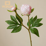 pivoines artificielles soie rose blanc vert décoration maison mariage anniversaire transparent vase