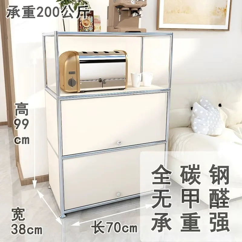 étagère moderne métal blanc gris étagères coulissantes porte rangement salon minimaliste 131cm haute capacité