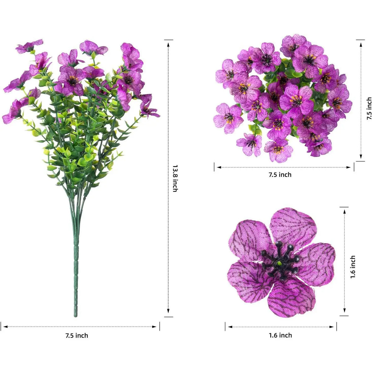 bouquet fleurs artificielles eucalyptus violet décor mariage maison jardin extérieur plante décorative moderne minimaliste