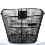 panier vélo noir maille métallique clips fixation moderne durable réglable arrière facile