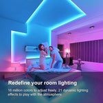 ruban led rgb multicolore moderne éclairage chambre salon télécommande application