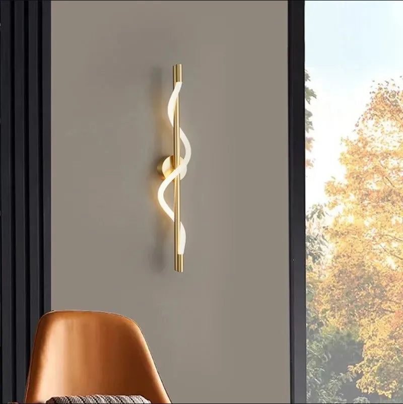 lampe suspension spirale moderne noir blanc doré élégante intérieur salon chambrehôtel