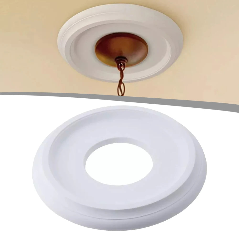 plaque suspension lampe blanc rond lisse classique fixations opaques bricolage