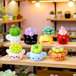 cache pots résine colorés animaux visages sourires plantes artificielles mignon decoration maison poupée