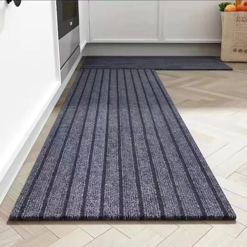 tapis moderne gris rouge anti dérapant tissu tissé non bouclé rayures horizontales salon couloir