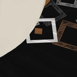drap housse géométrique moderne noir blanc marron carrés superposés adhésif lit simple double queen
