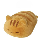 coussin peluche forme pain visage chat orange gris doux sieste literie oblong