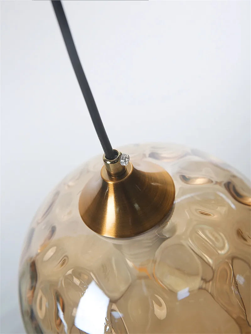 Suspension lumineuse moderne bleu clair vert foncé texture ondulée élégante chambre salon