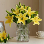 bouquet fleurs artificielles lys jaune rose orange blanc decoration maison soie moderneintérieur