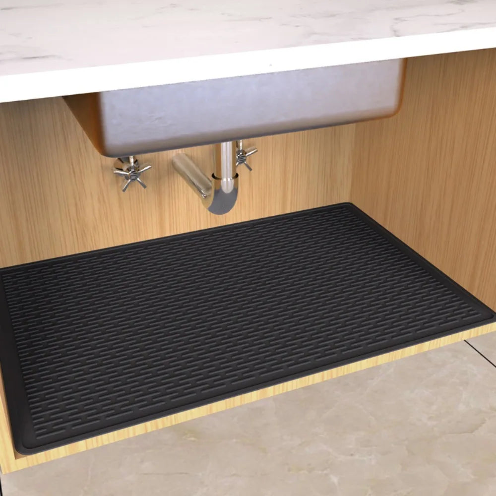 tapis protection sous évier gris hexagones moderne adhésif 96cm 66cm cuisine