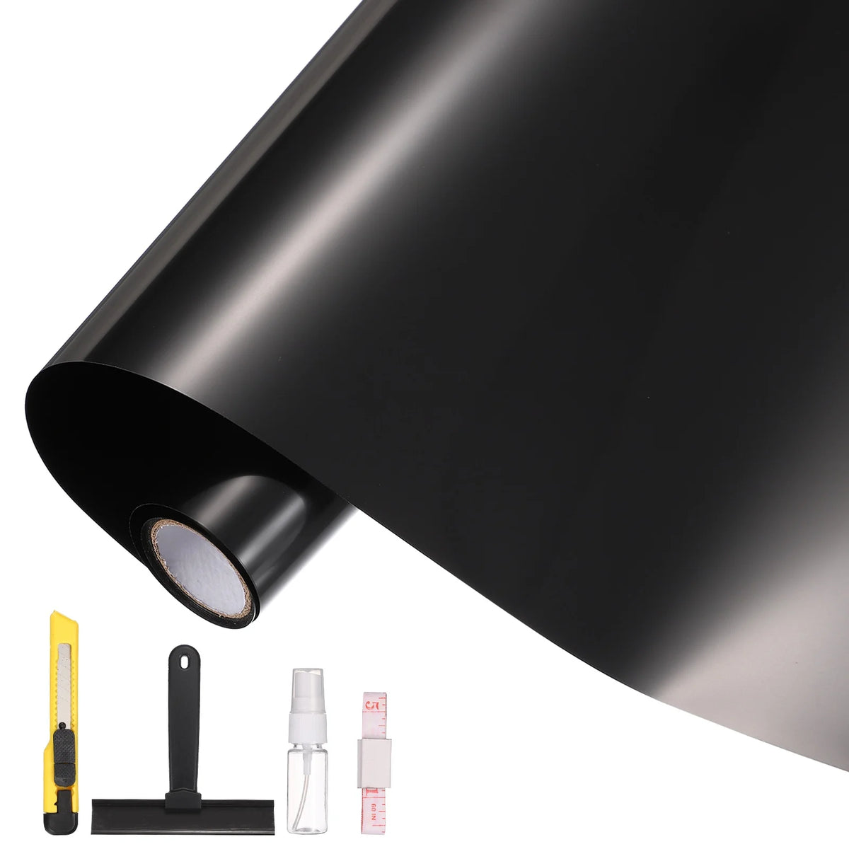film fenêtre opaque adhésif noir couteau grattoir ruban mesure pulvérisation 100cm 30cm protection vie