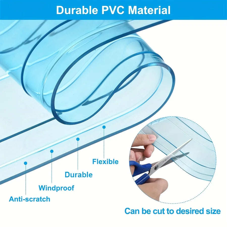 rideau fenêtre bleu rayures clips moderne translucent 100cm PVC isolant