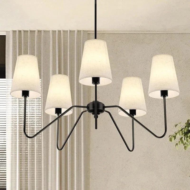 suspension lumineuse moderne lampes conique noire minimaliste chambre salon