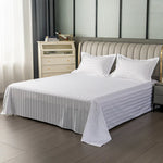 drap plat coton rayures horizontales blancs chambre classique confort lit élégant 100% coton geometrique