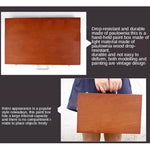 boîte peinture bois marron vintage poignée cuir organisation artiste portable almacenamiento pinturas
