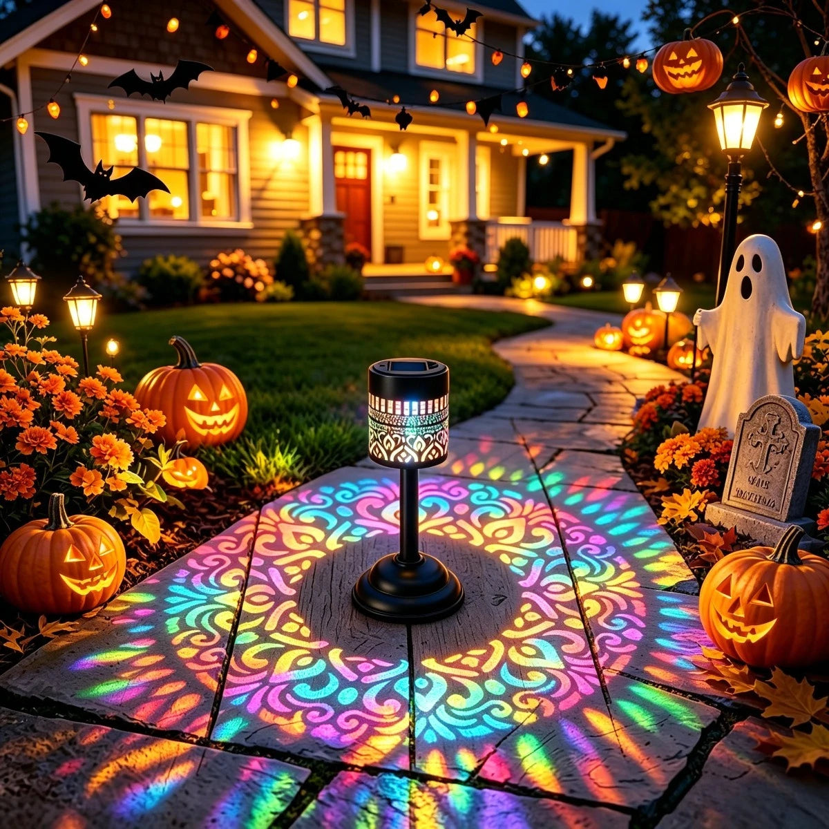 lumière solaire décorative moderne noire dorée ajourée extérieure jardin patio chemin
