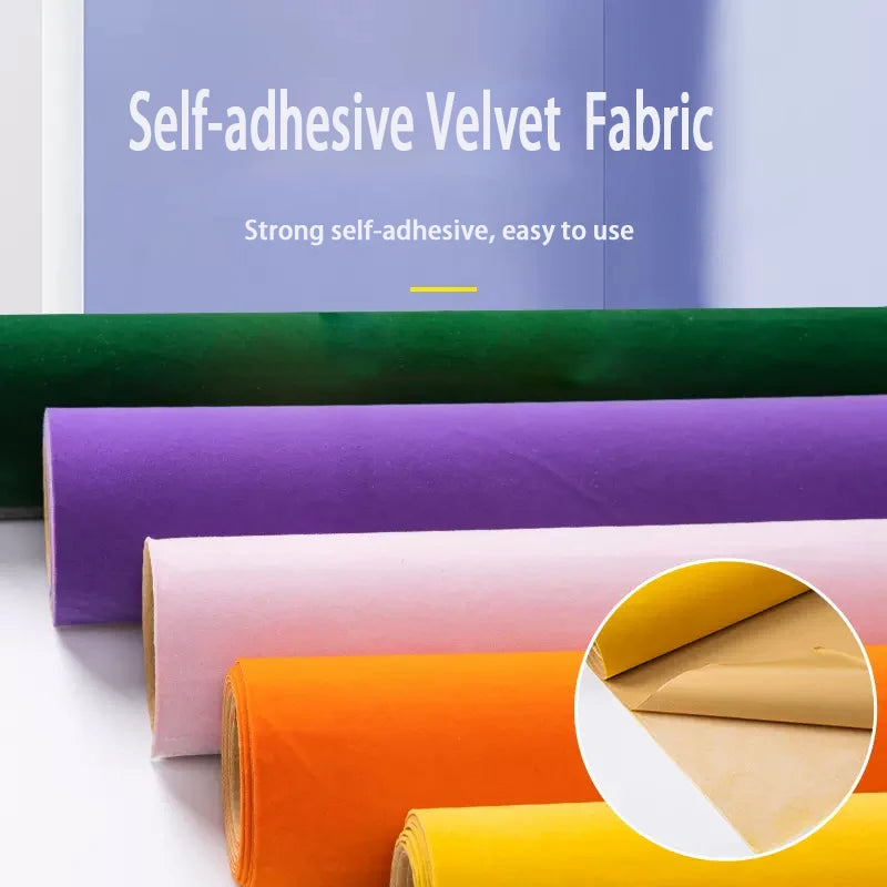 tissu velours auto adhésif violet rose orange jaune noir moderne papier détachant adhésif sensible