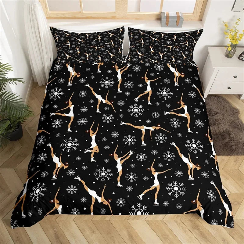 Détail motif aquarelle arc-en-ciel housse couette microfibre